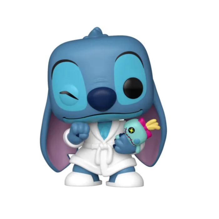 Disney Lilo & Stitch - Figurine POP N° 1608 - Stitch en peignoir & Scrump