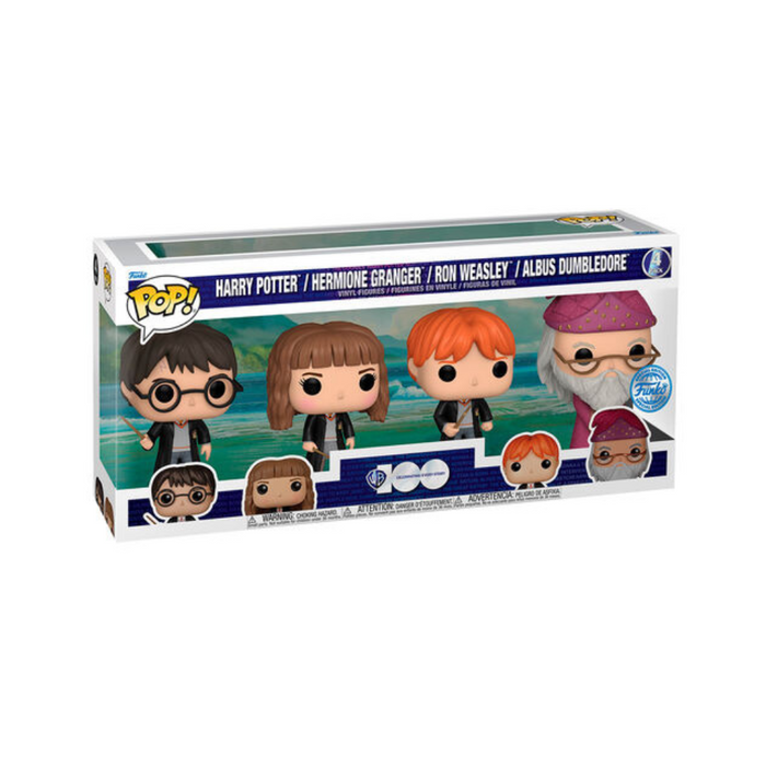 Harry Potter - Pack 4 Figurines POP - Harry-Hermione-Ron-Dumbledore Edition Spéciale