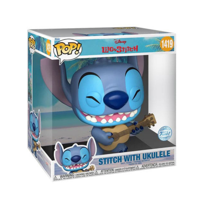 Disney Lilo & Stitch - Figurine POP Super Sized N° 1419 - Stitch avec ukulélé