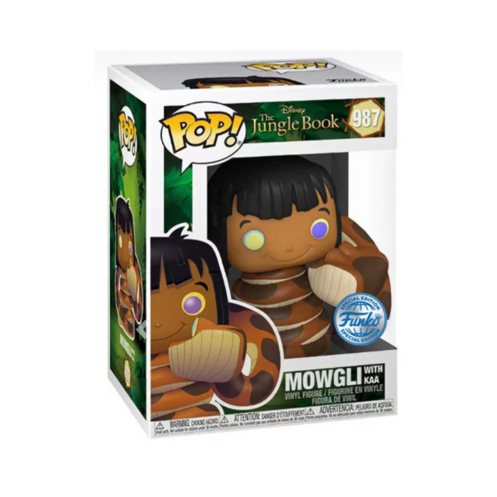 Disney Le Livre de la Jungle - Figurine POP N° 987 - Mowgli avec Kaa Edition Exclusive