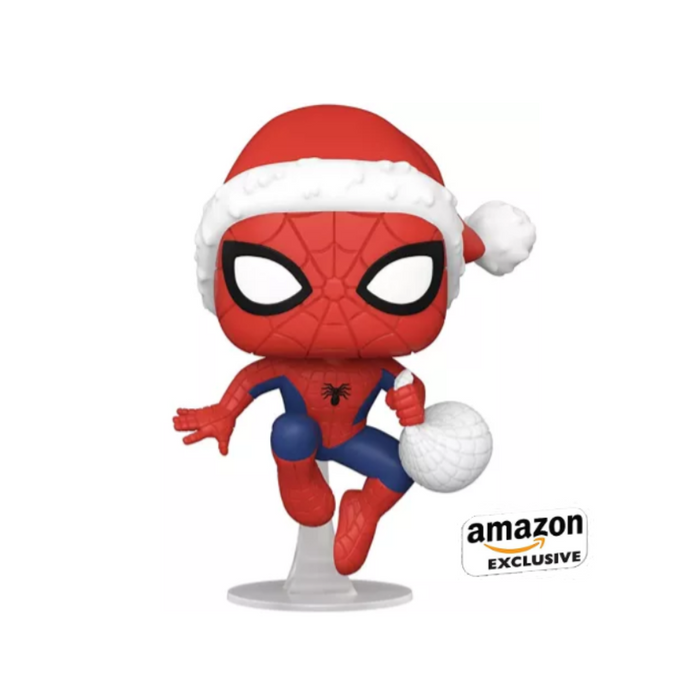 Marvel Comics - Figurine POP N° 1136 - Spiderman avec le Bonnet du Père Noël "Amazon Exclusive"