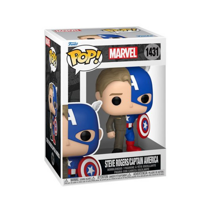 Marvel Comics  - Figurine POP N° 1431 - Captain America/Steve Rogers Split-Moitié