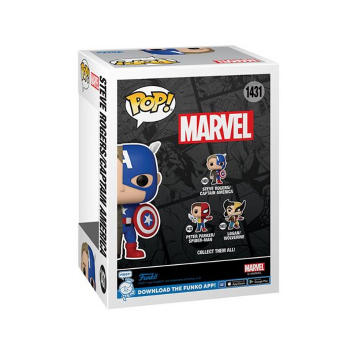 Marvel Comics  - Figurine POP N° 1431 - Captain America/Steve Rogers Split-Moitié