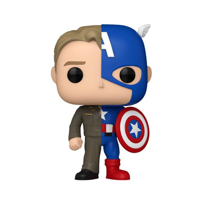 Marvel Comics  - Figurine POP N° 1431 - Captain America/Steve Rogers Split-Moitié