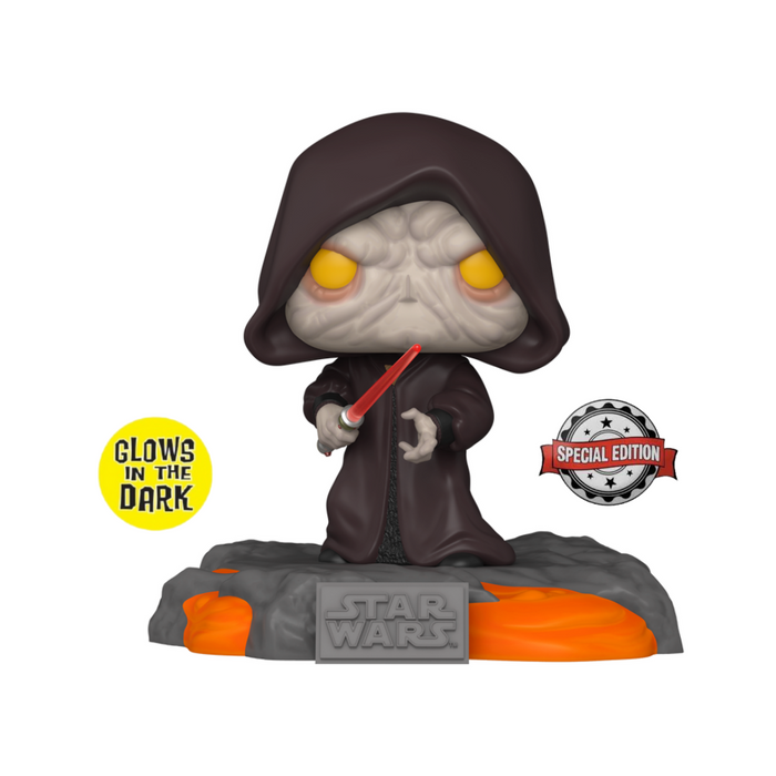 Star Wars 3 - Figurine POP N° 519 - Série Sabre Rouge - Darth Sidious - Edition Spéciale GITD