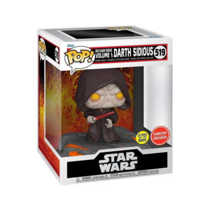 Star Wars 3 - Figurine POP N° 519 - Série Sabre Rouge - Darth Sidious - Edition Spéciale GITD