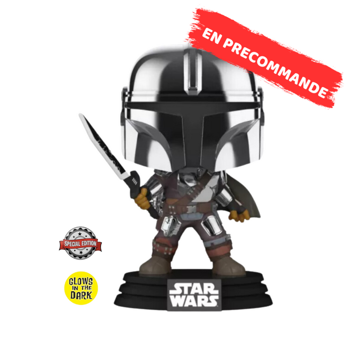 Star Wars Mandalorian - Figurine POP N° 491 - Mandalorian avec Darksaber GITD Edition Spéciale