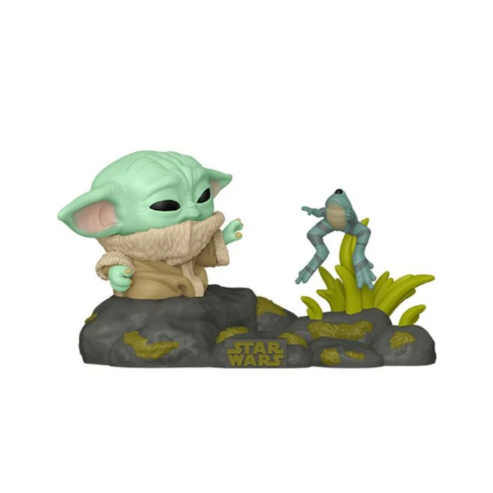 Star Wars Mandalorian - Figurine POP Deluxe N° 721 - Grogu avec Grenouille