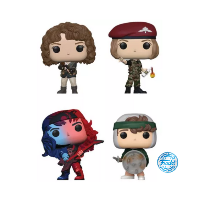 Stranger Things - Pack 4 Figurines POP - Nancy Robin Eddie Dustin Edition Spéciale