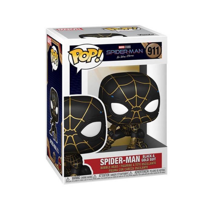 Marvel Spider-Man No Way Home - Figurine POP N° 911 - Spiderman Black & Gold Suit