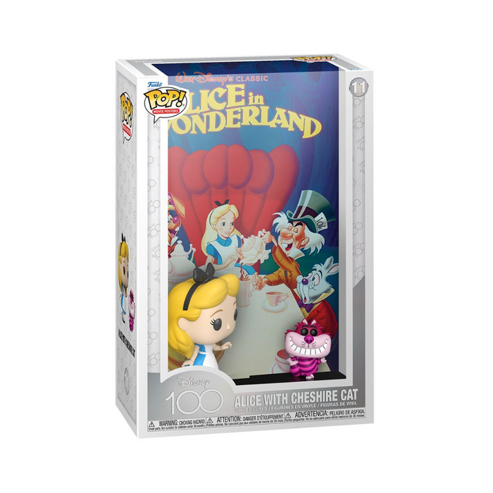 Disney 100 ans - Figurine POP Movie Poster N°11-  Alice au Pays des Merveilles avec le Chat du Cheshire