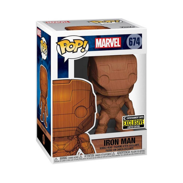 Marvel - Figurine POP N° 674 - Iron Man Bois "Edition Spéciale"