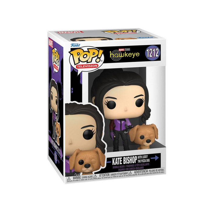 Marvel Hawkeye - Figurines POP N° 1212 - Kate Bishop avec Lucky the Pizza Dog