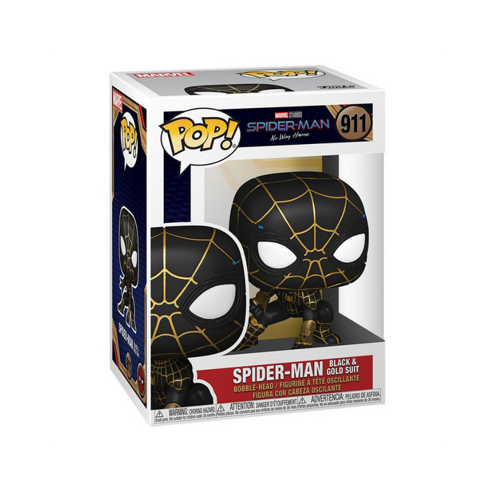 Marvel Spider-Man No Way Home - Figurine POP N° 911 - Spiderman Black & Gold Suit